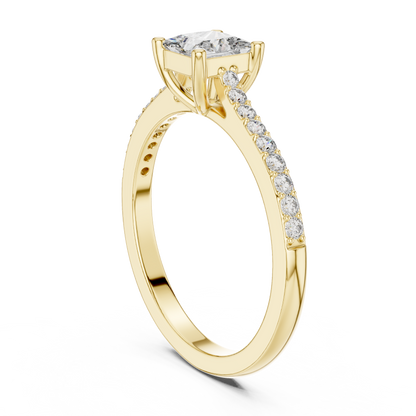 Classic Princess Cut Pavé Engagement Ring