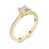 Classic Princess Cut Pavé Engagement Ring