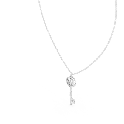 Ornate Key Motif Diamond Pendant
