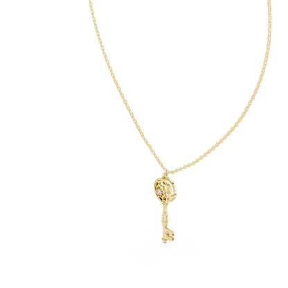 Ornate Key Motif Diamond Pendant