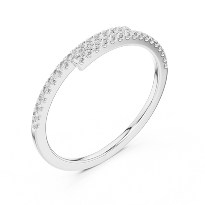 Round Cut Diamond Overlapping Pavé Bypass Band
