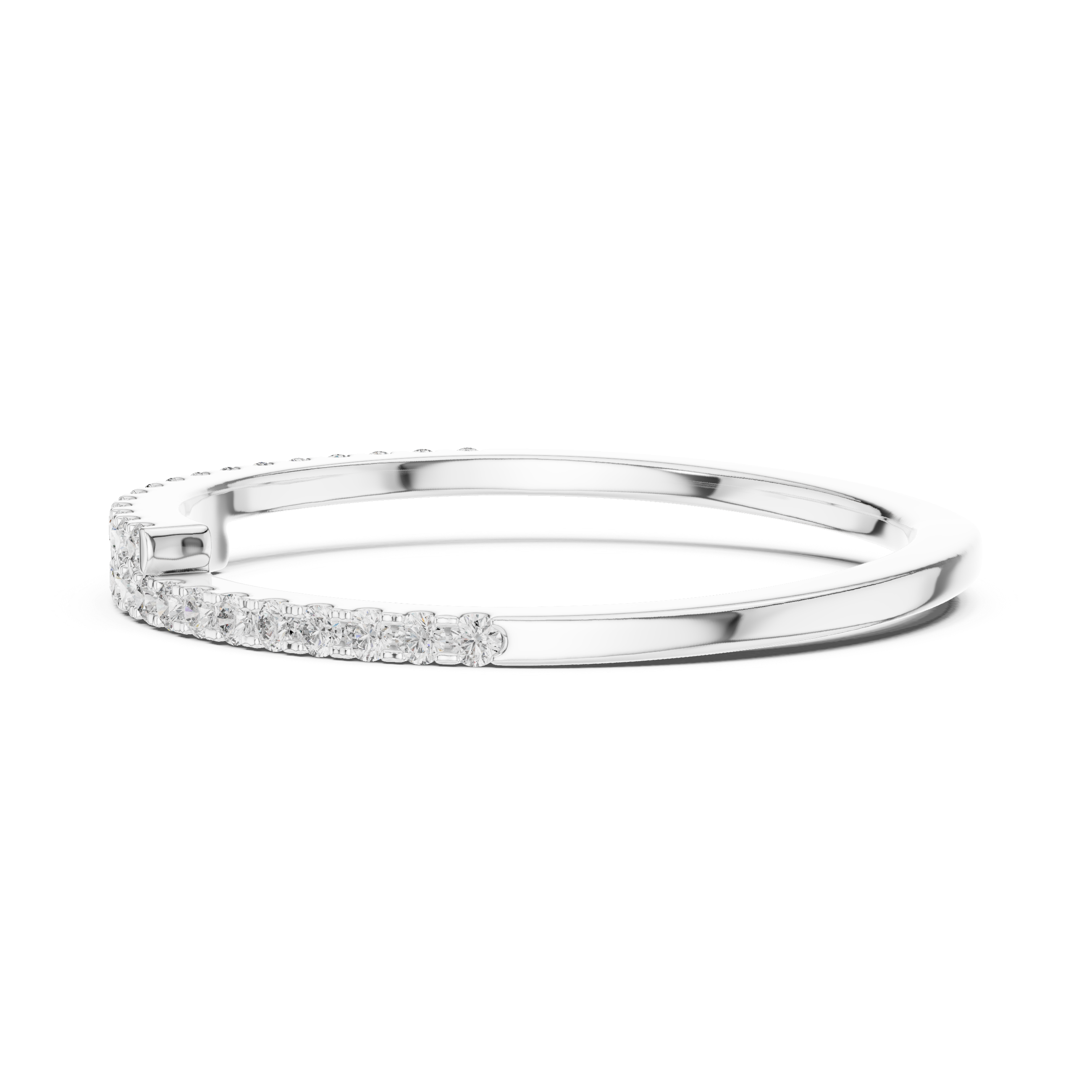 Round Cut Diamond Overlapping Pavé Bypass Band