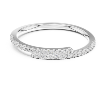 Round Cut Diamond Overlapping Pavé Bypass Band