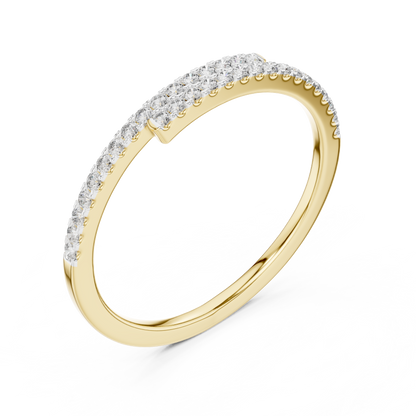 Round Cut Diamond Overlapping Pavé Bypass Band