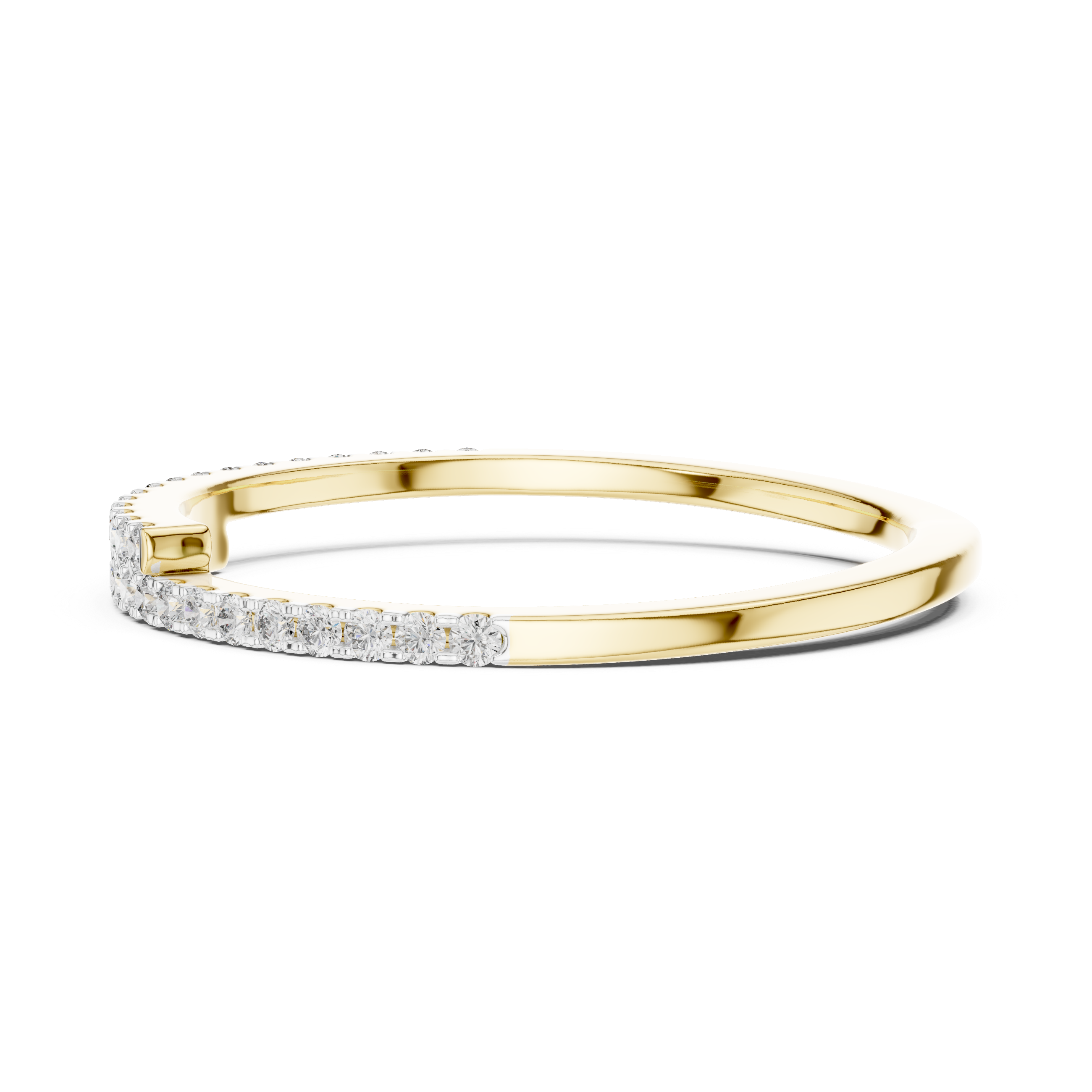 Round Cut Diamond Overlapping Pavé Bypass Band