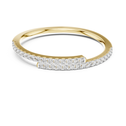 Round Cut Diamond Overlapping Pavé Bypass Band