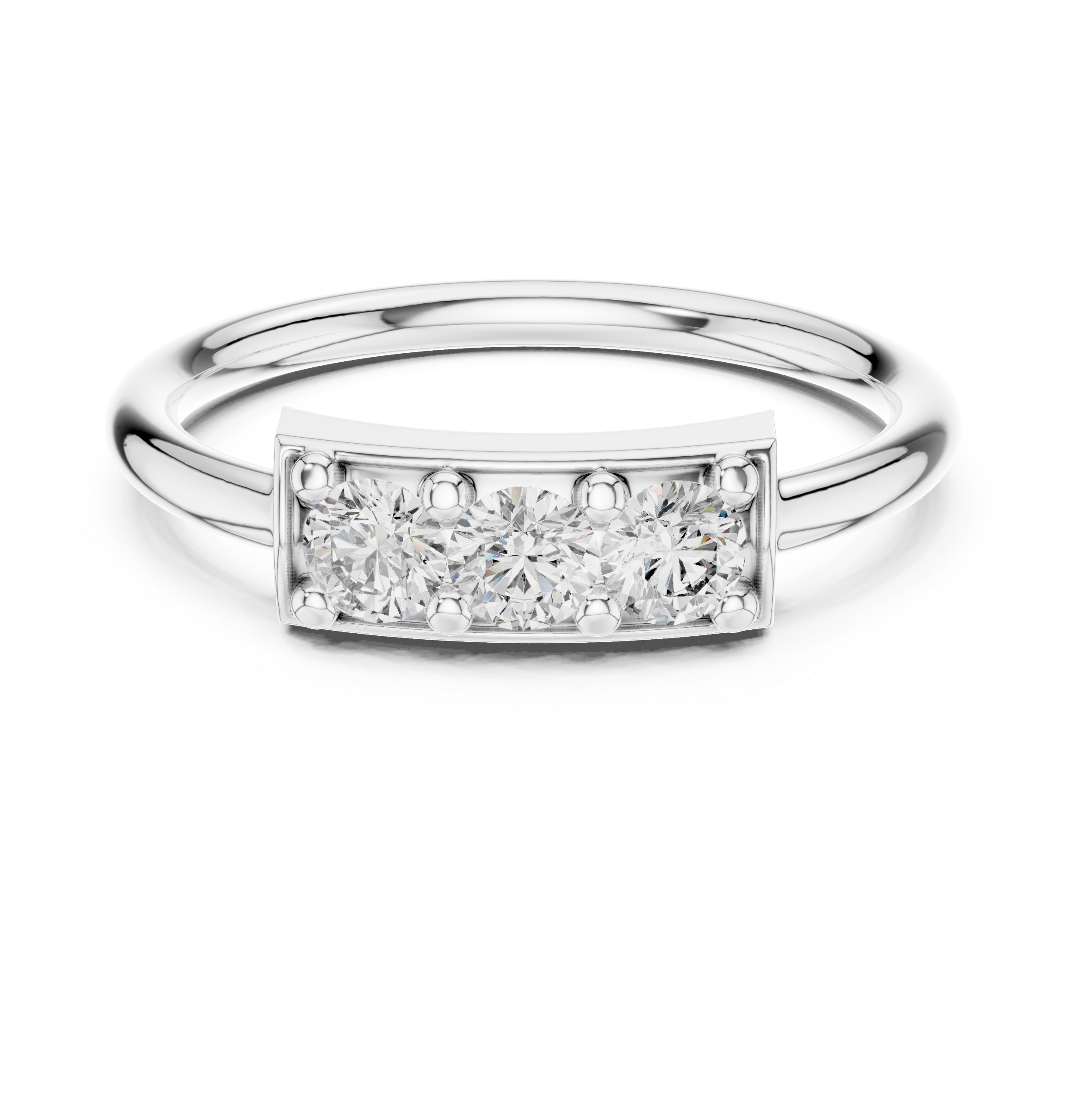 Trio Diamond Bar Ring