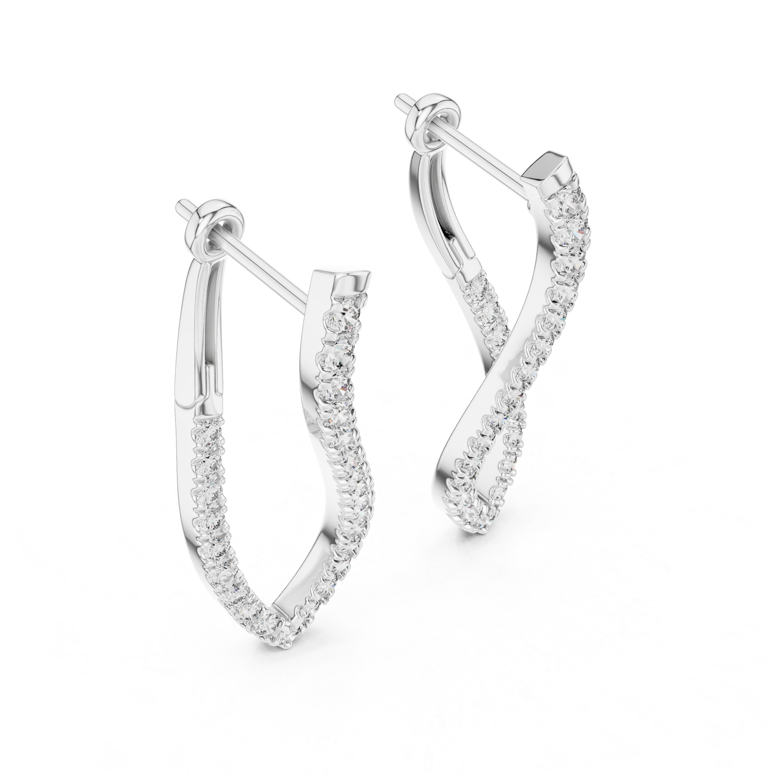 Twisted Marquise-Loop Diamond Drop Earrings