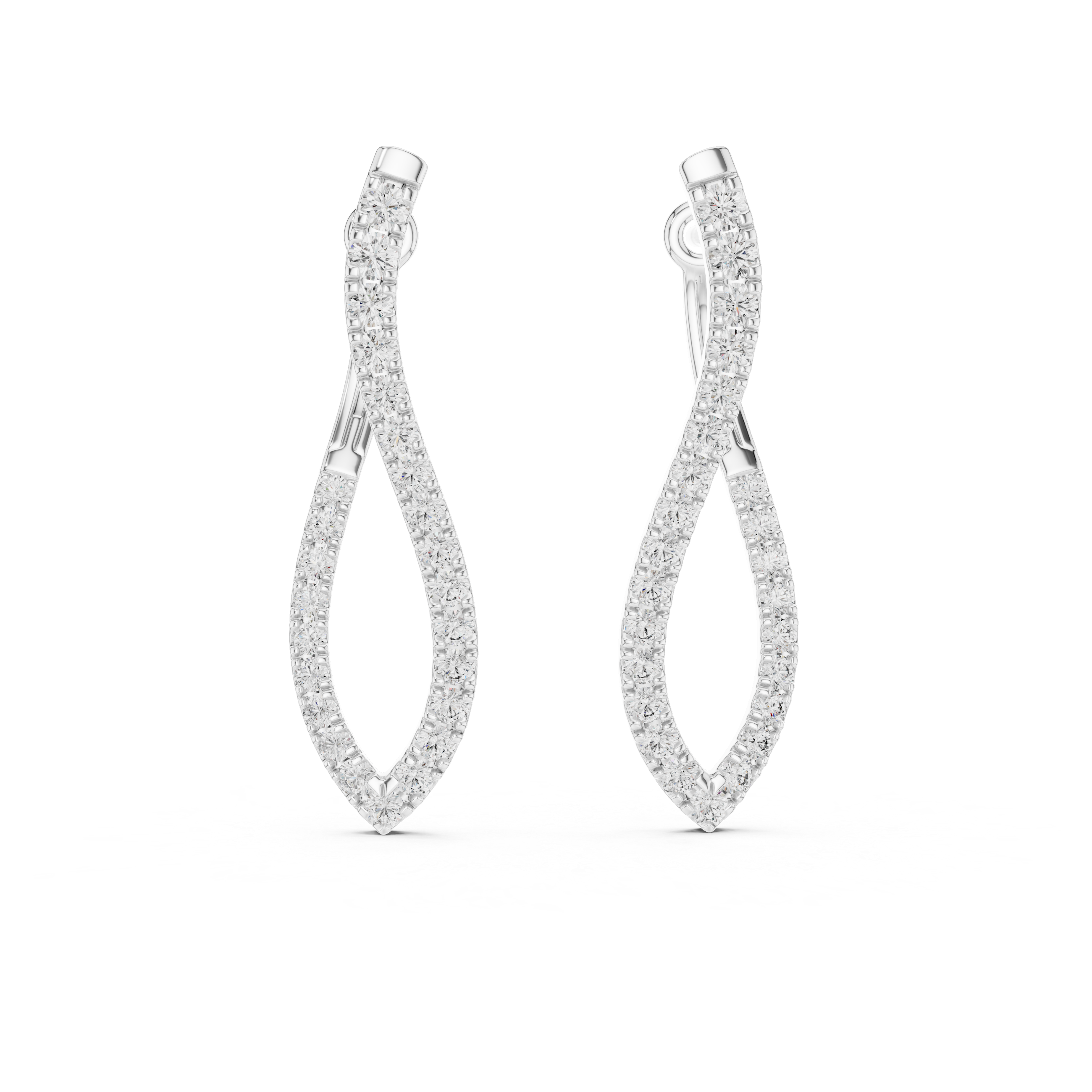 Twisted Marquise-Loop Diamond Drop Earrings