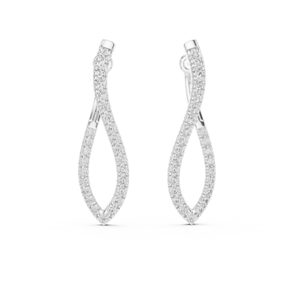 Twisted Marquise-Loop Diamond Drop Earrings