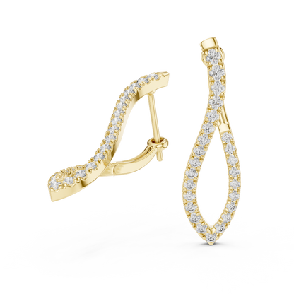 Twisted Marquise-Loop Diamond Drop Earrings