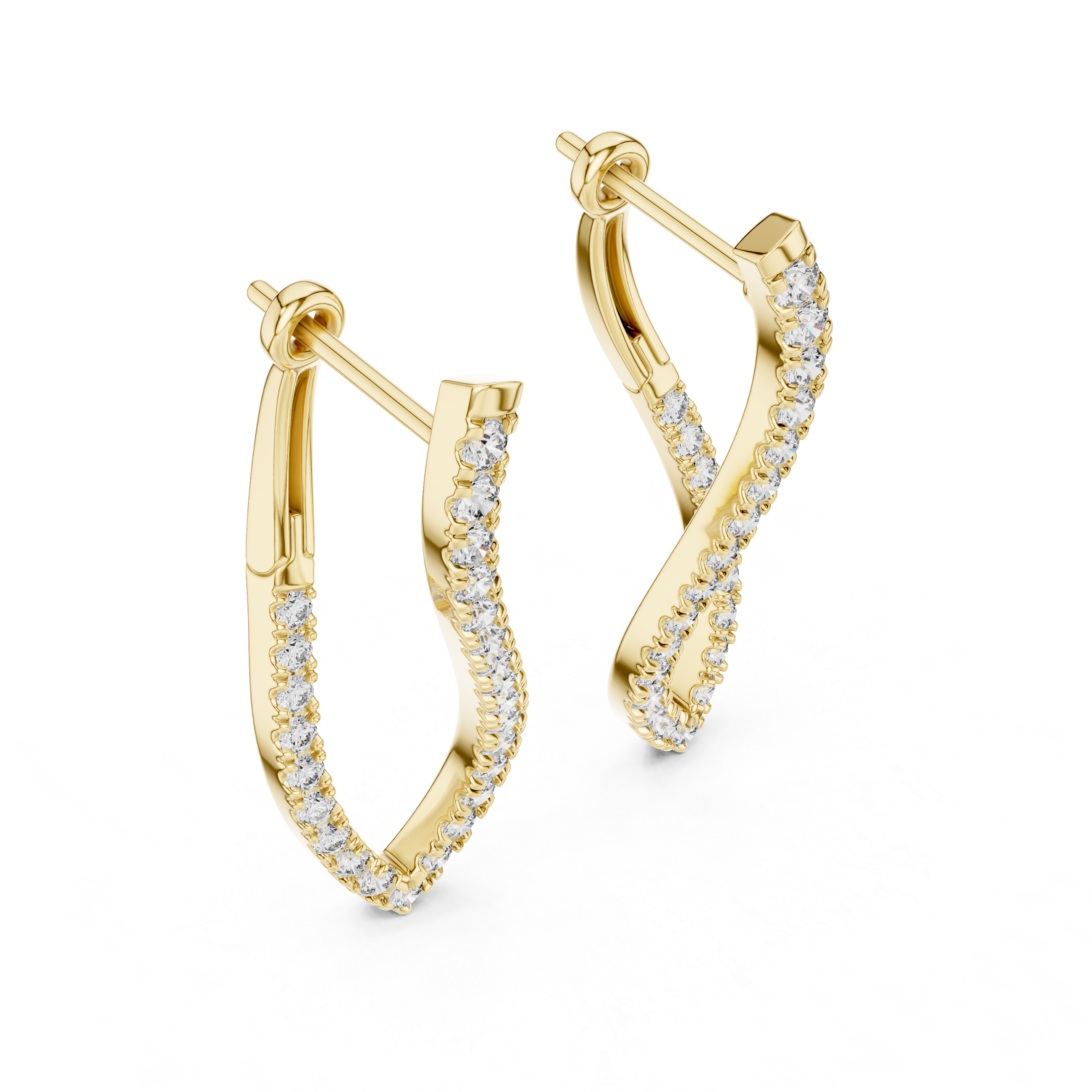 Twisted Marquise-Loop Diamond Drop Earrings