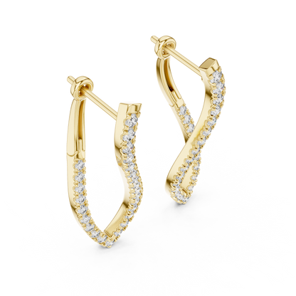 Twisted Marquise-Loop Diamond Drop Earrings