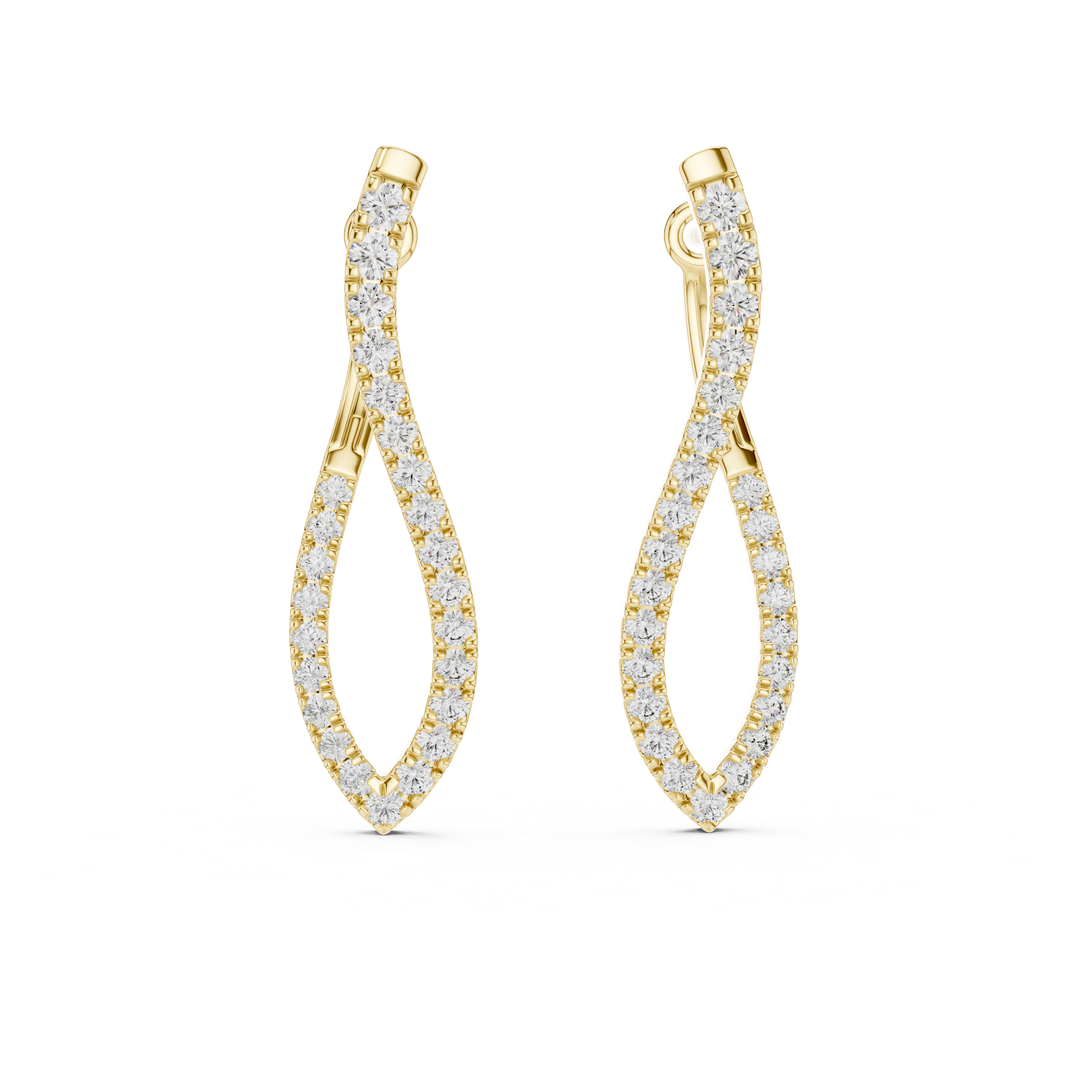 Twisted Marquise-Loop Diamond Drop Earrings