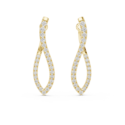 Twisted Marquise-Loop Diamond Drop Earrings