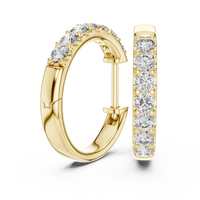 Round Brilliant Shared-Prong Huggie Earrings