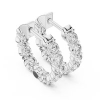 Round Brilliant In-Out Shared-Prong Hoop Earrings