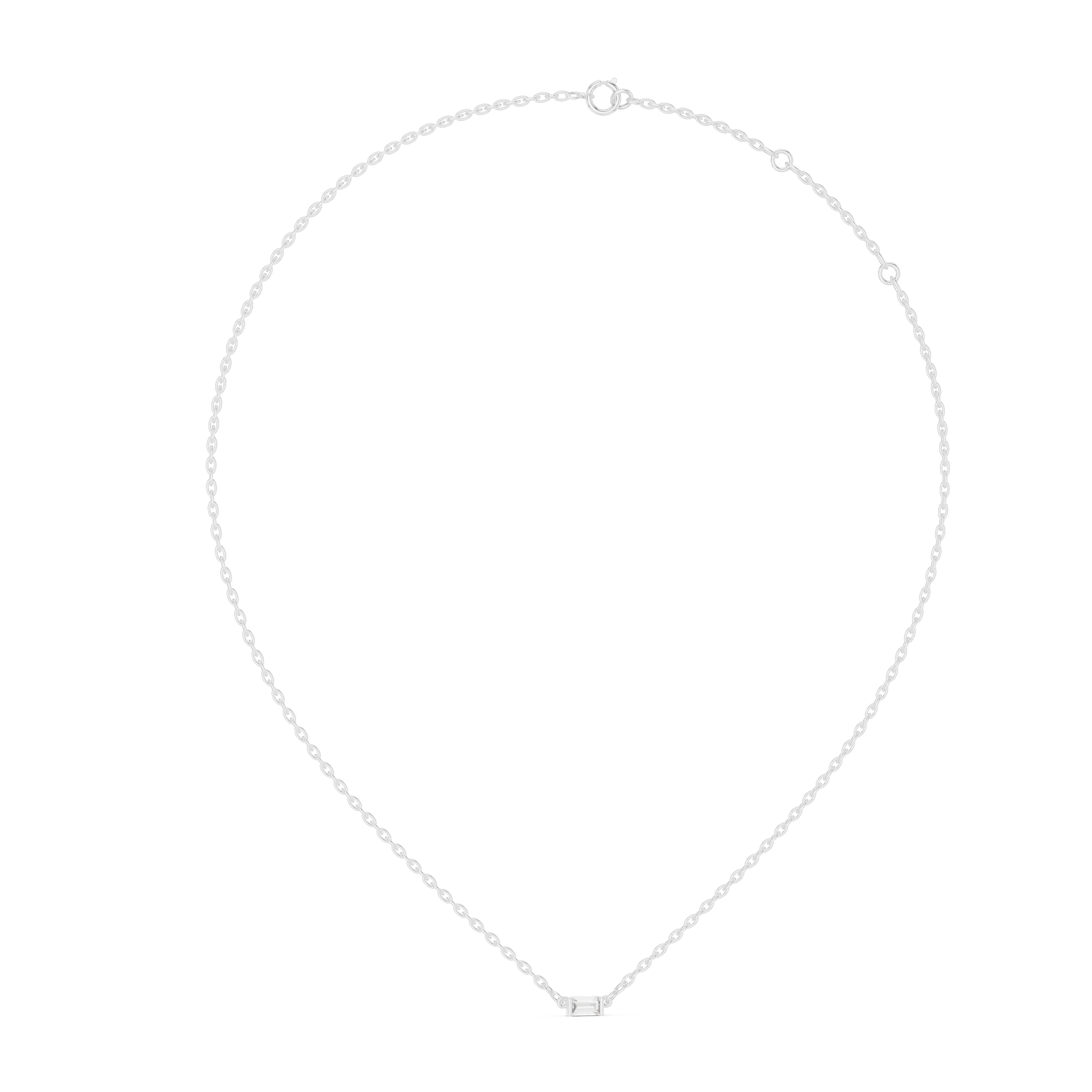 The Sovereign Petite Geometric Baguette Fixed Pendant