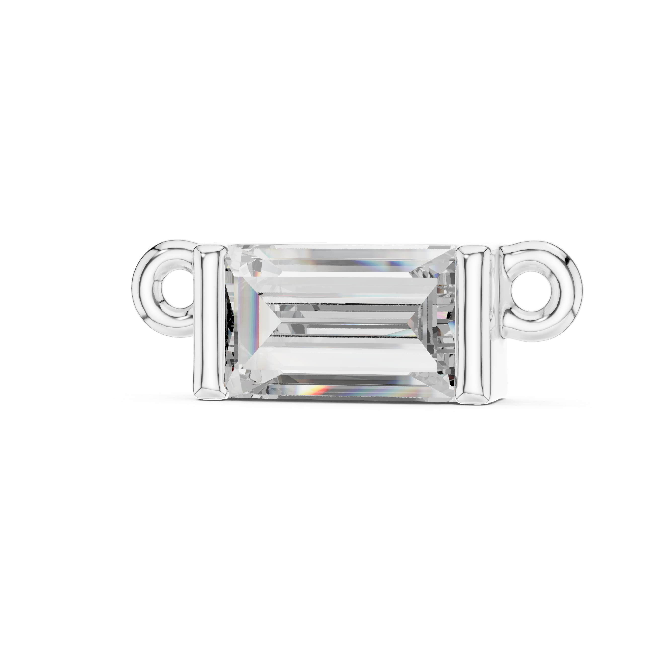 The Sovereign Petite Geometric Baguette Fixed Pendant
