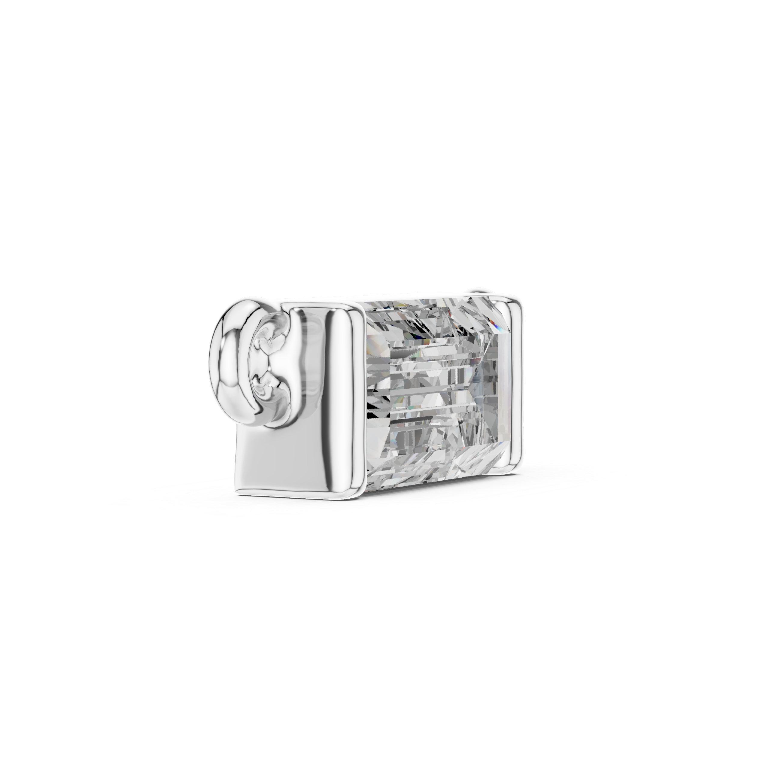 The Sovereign Petite Geometric Baguette Fixed Pendant