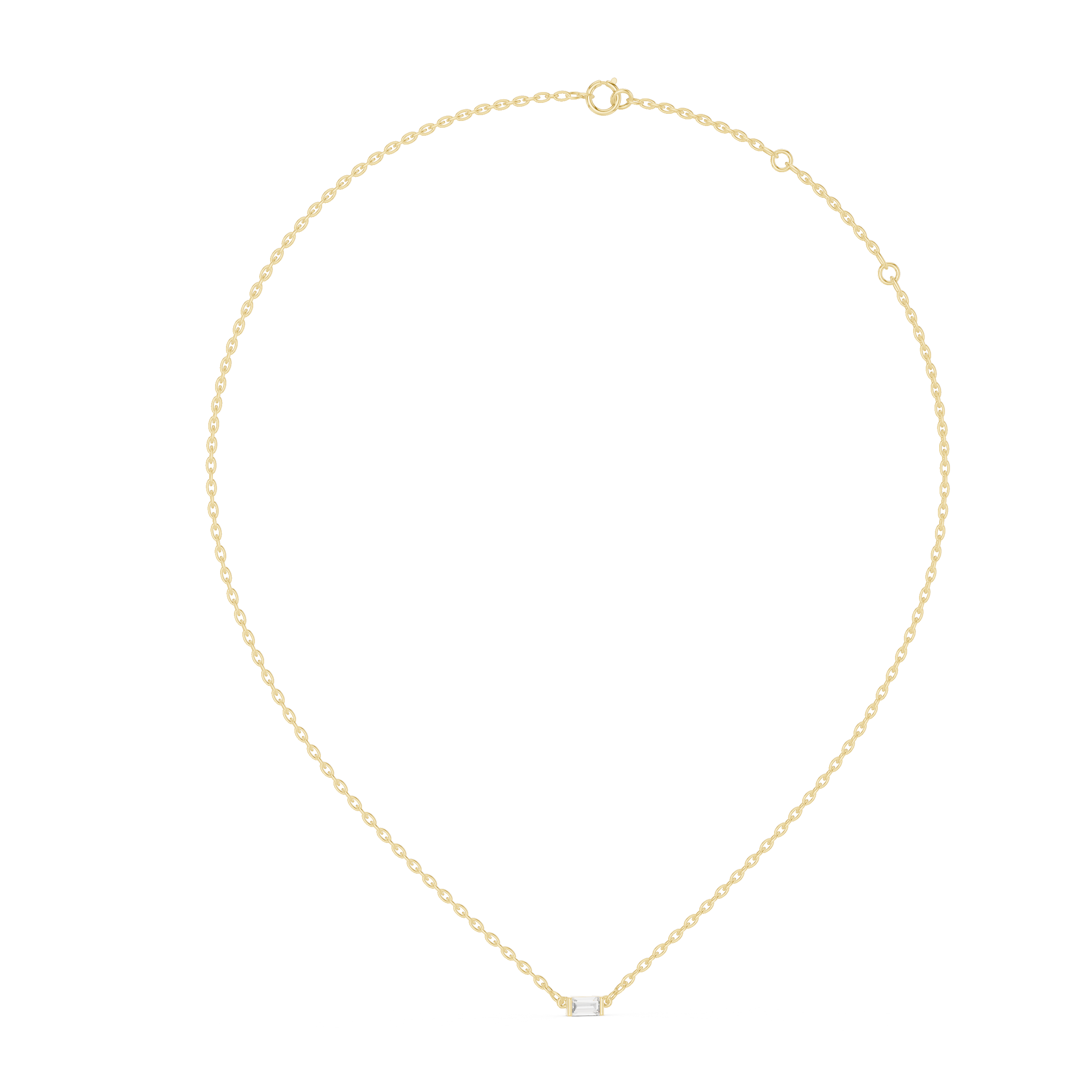The Sovereign Petite Geometric Baguette Fixed Pendant