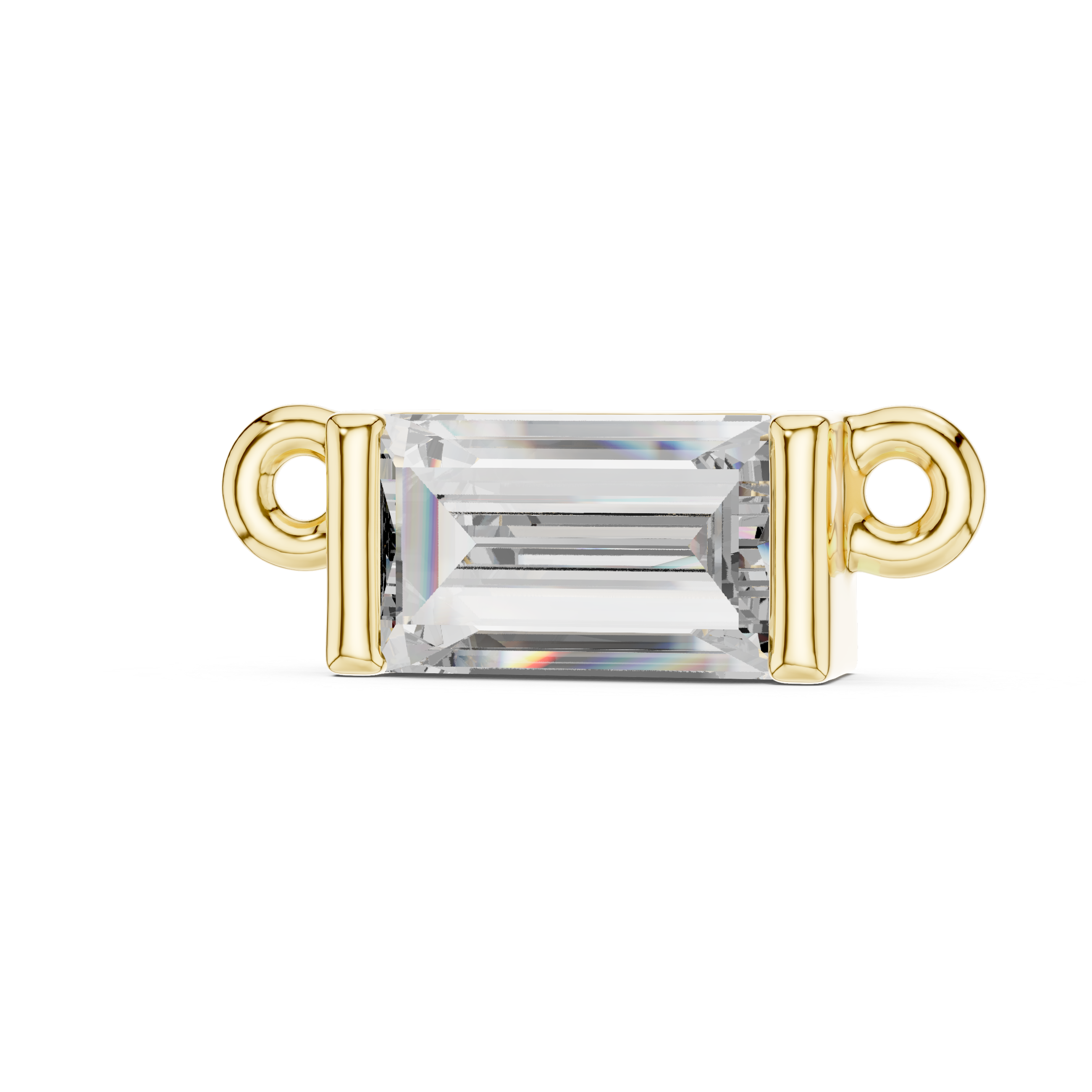 The Sovereign Petite Geometric Baguette Fixed Pendant