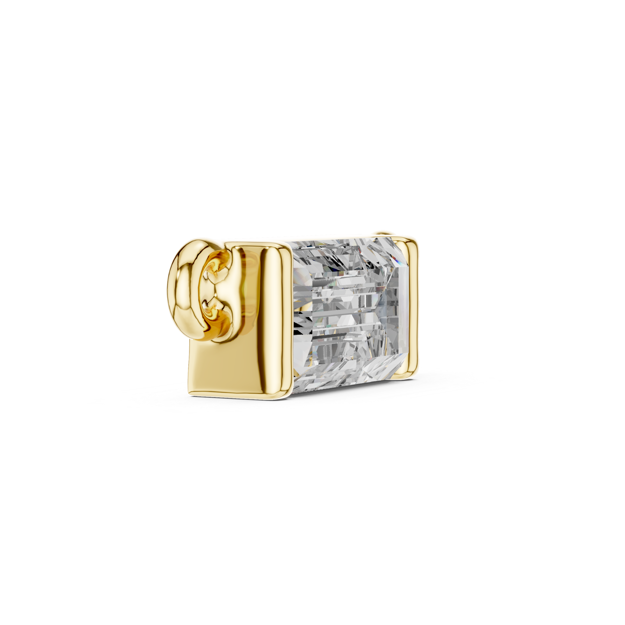 The Sovereign Petite Geometric Baguette Fixed Pendant