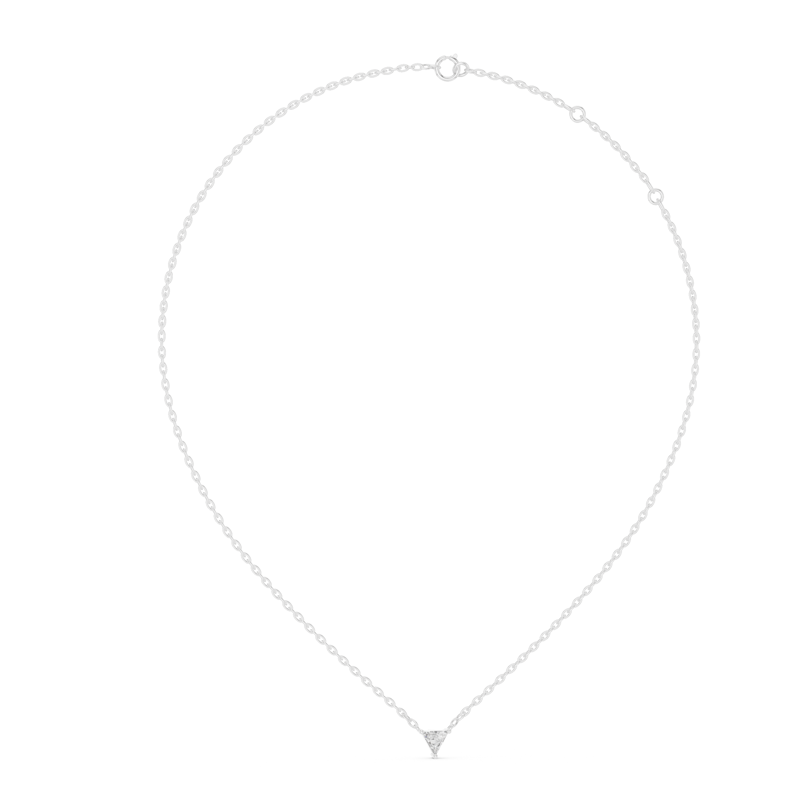 Trillion Cut Diamond Fixed Solitaire Pendant