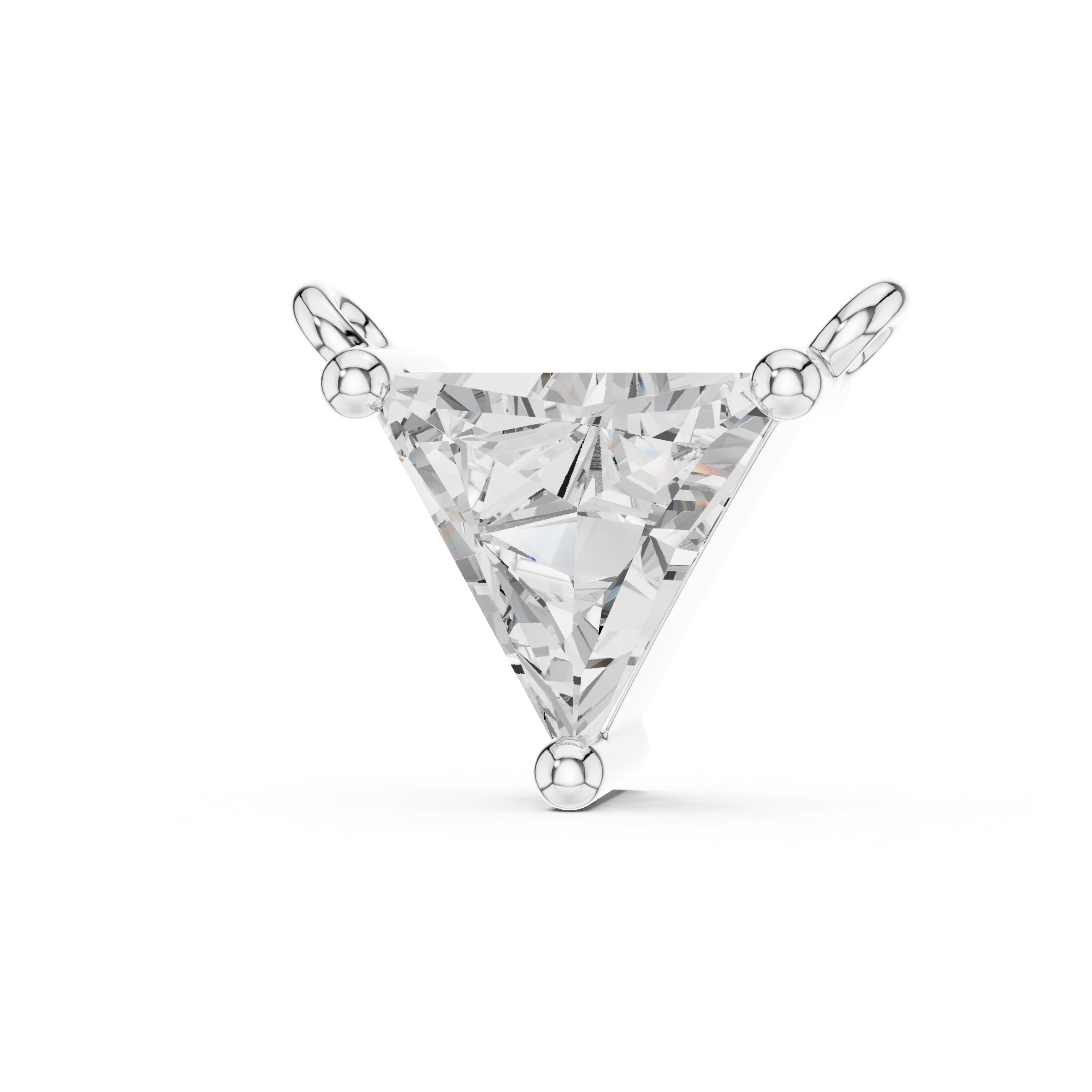 Trillion Cut Diamond Fixed Solitaire Pendant
