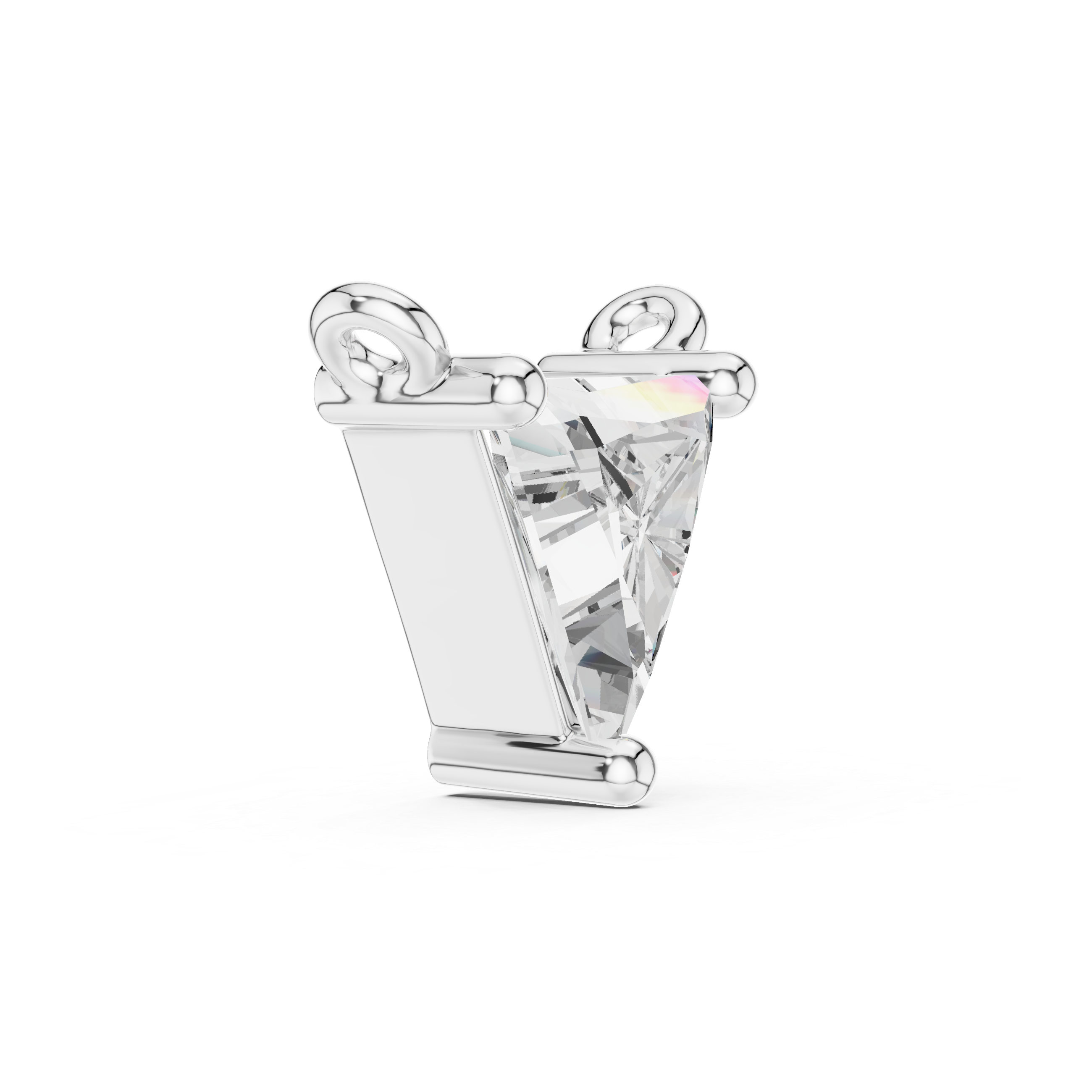 Trillion Cut Diamond Fixed Solitaire Pendant