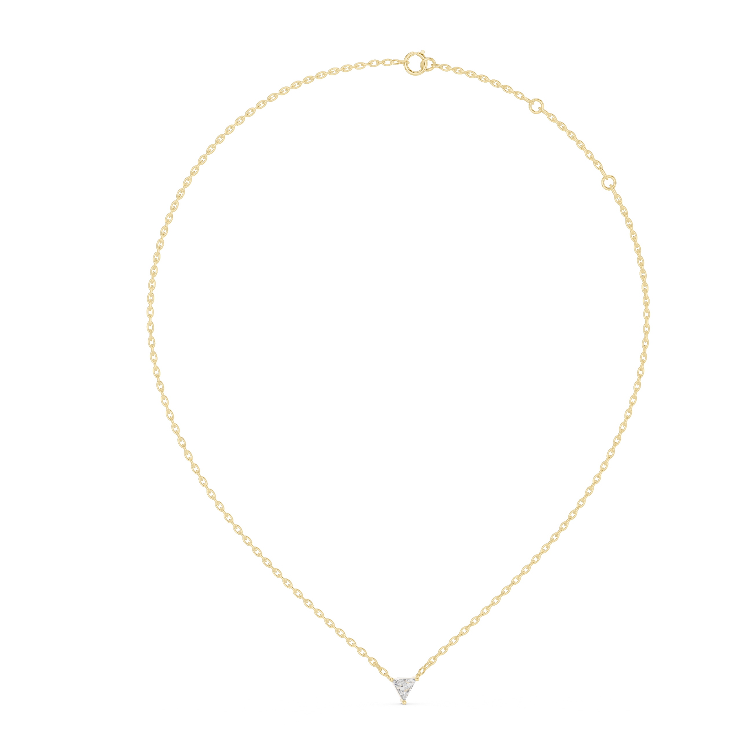 Trillion Cut Diamond Fixed Solitaire Pendant