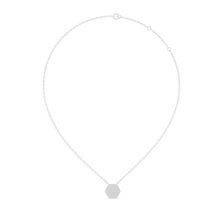 Geometric Hexagon Pavilion Diamond Pendant