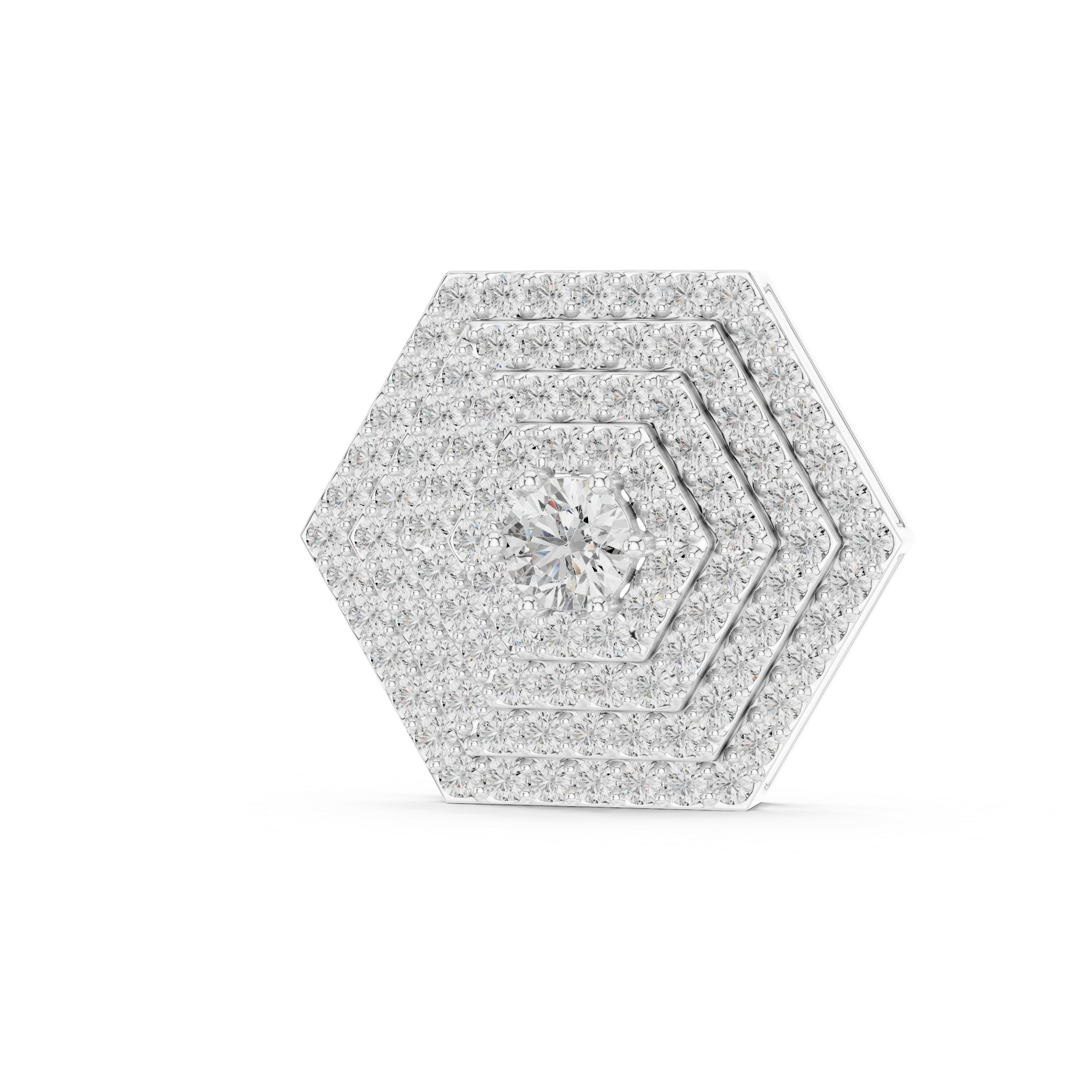 Geometric Hexagon Pavilion Diamond Pendant