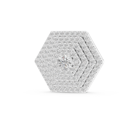 Geometric Hexagon Pavilion Diamond Pendant