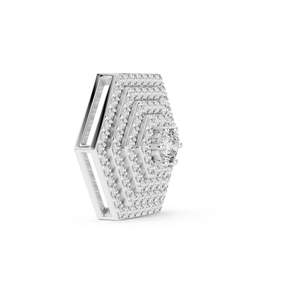 Geometric Hexagon Pavilion Diamond Pendant