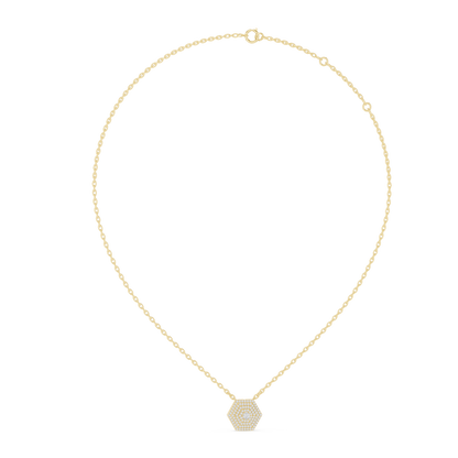 Geometric Hexagon Pavilion Diamond Pendant