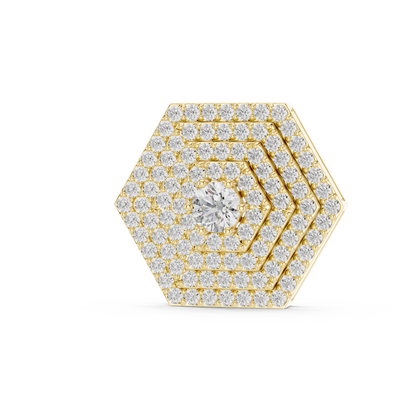Geometric Hexagon Pavilion Diamond Pendant