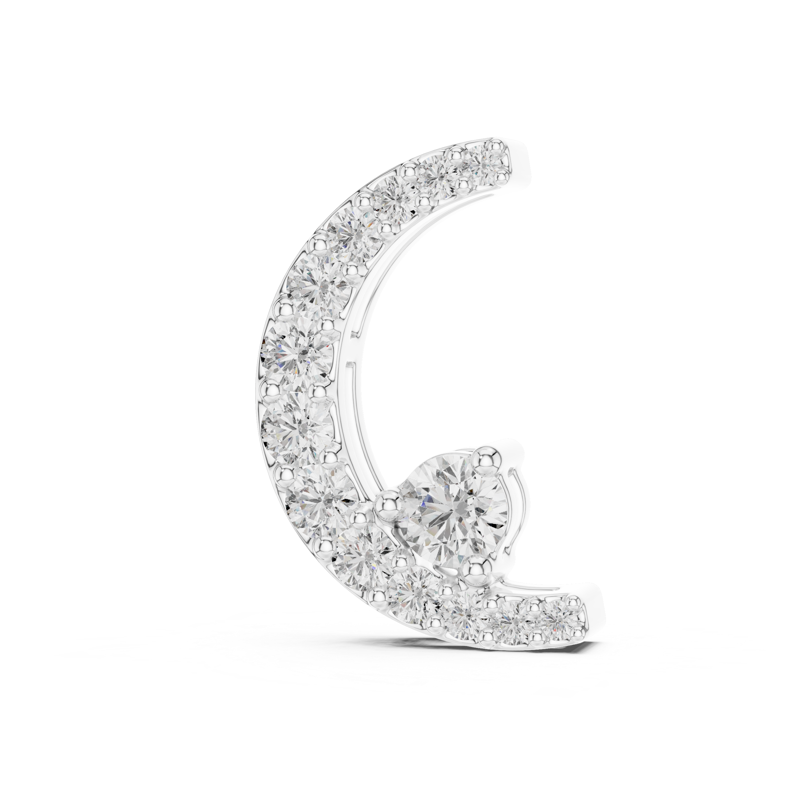 Crescent Moon Diamond Pendant