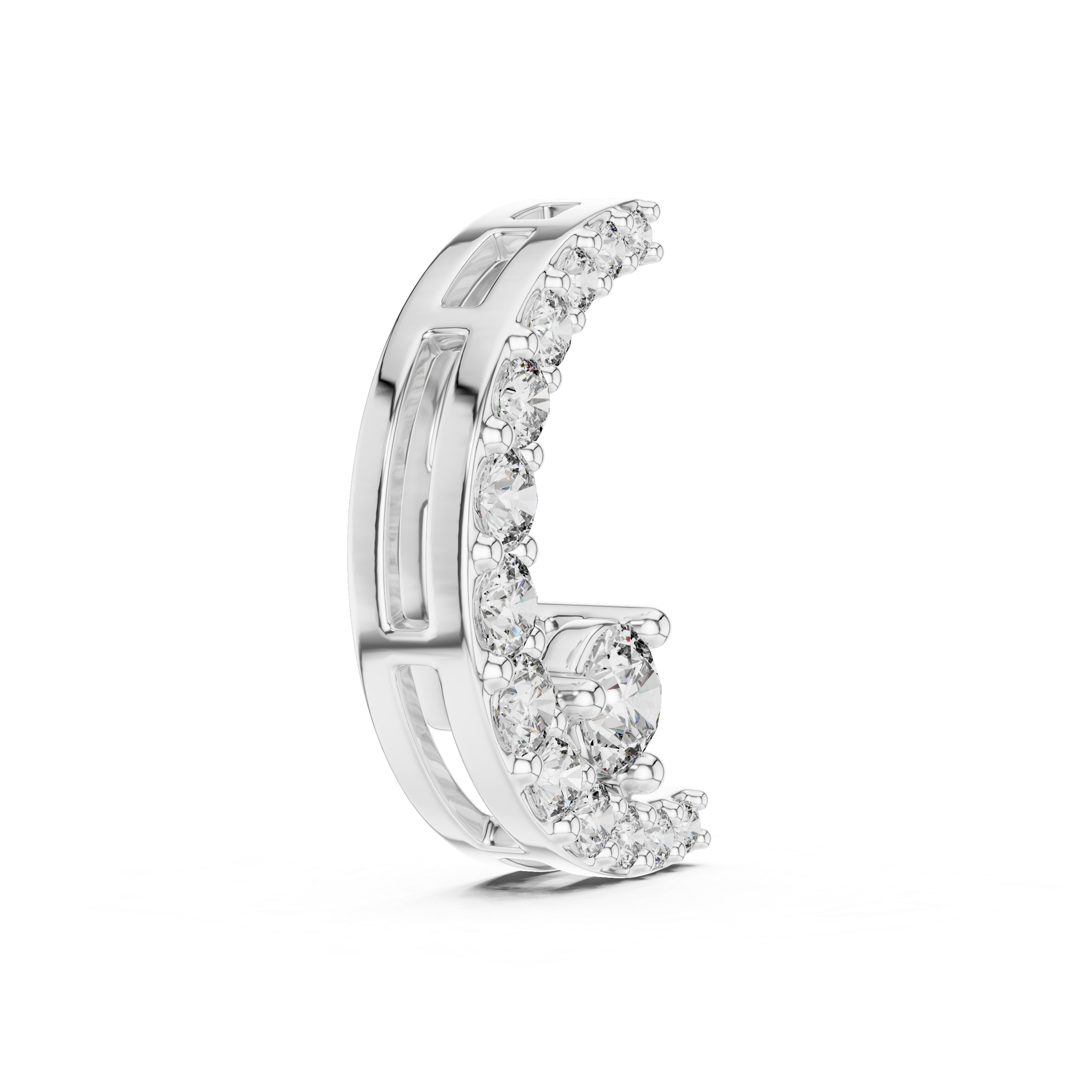 Crescent Moon Diamond Pendant