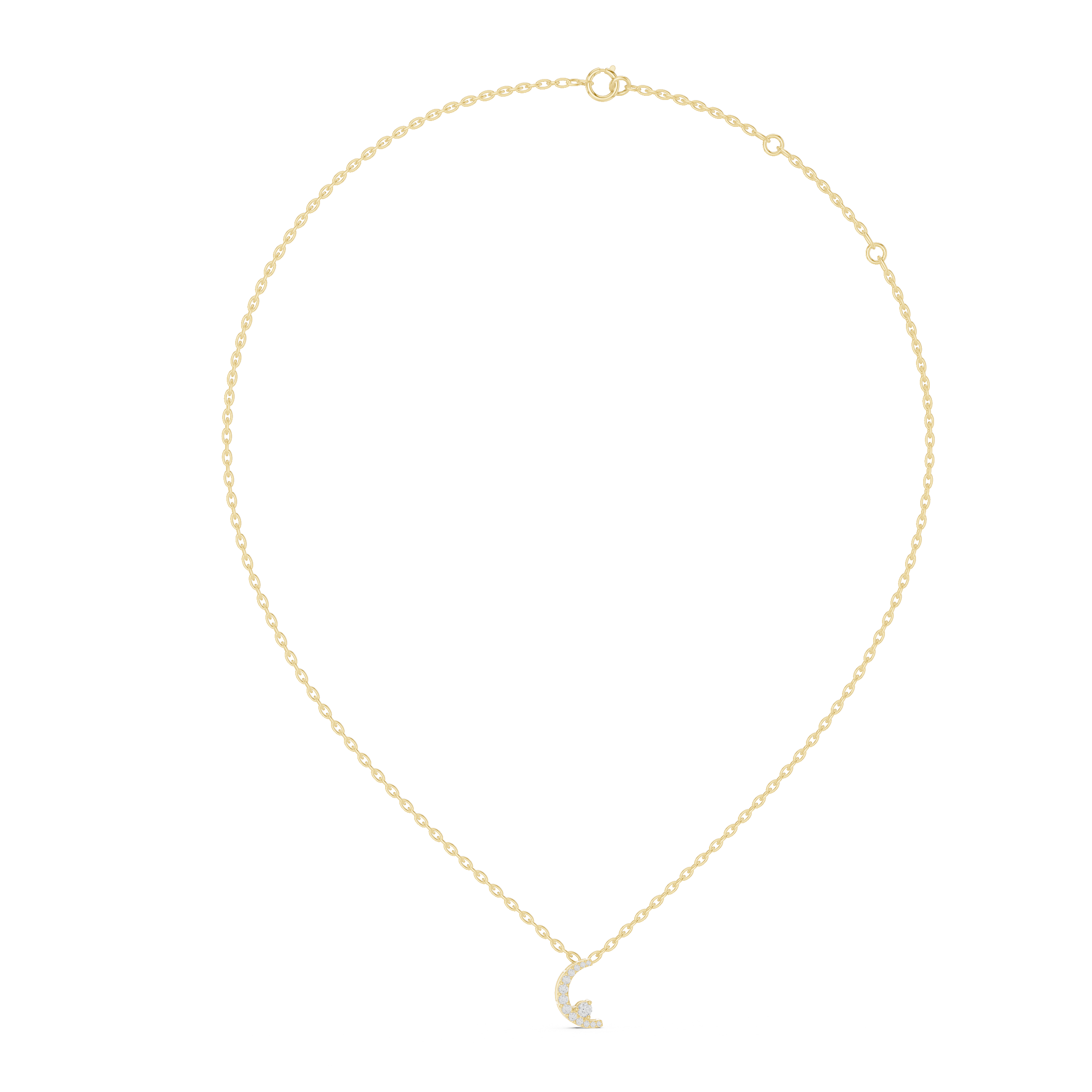Crescent Moon Diamond Pendant