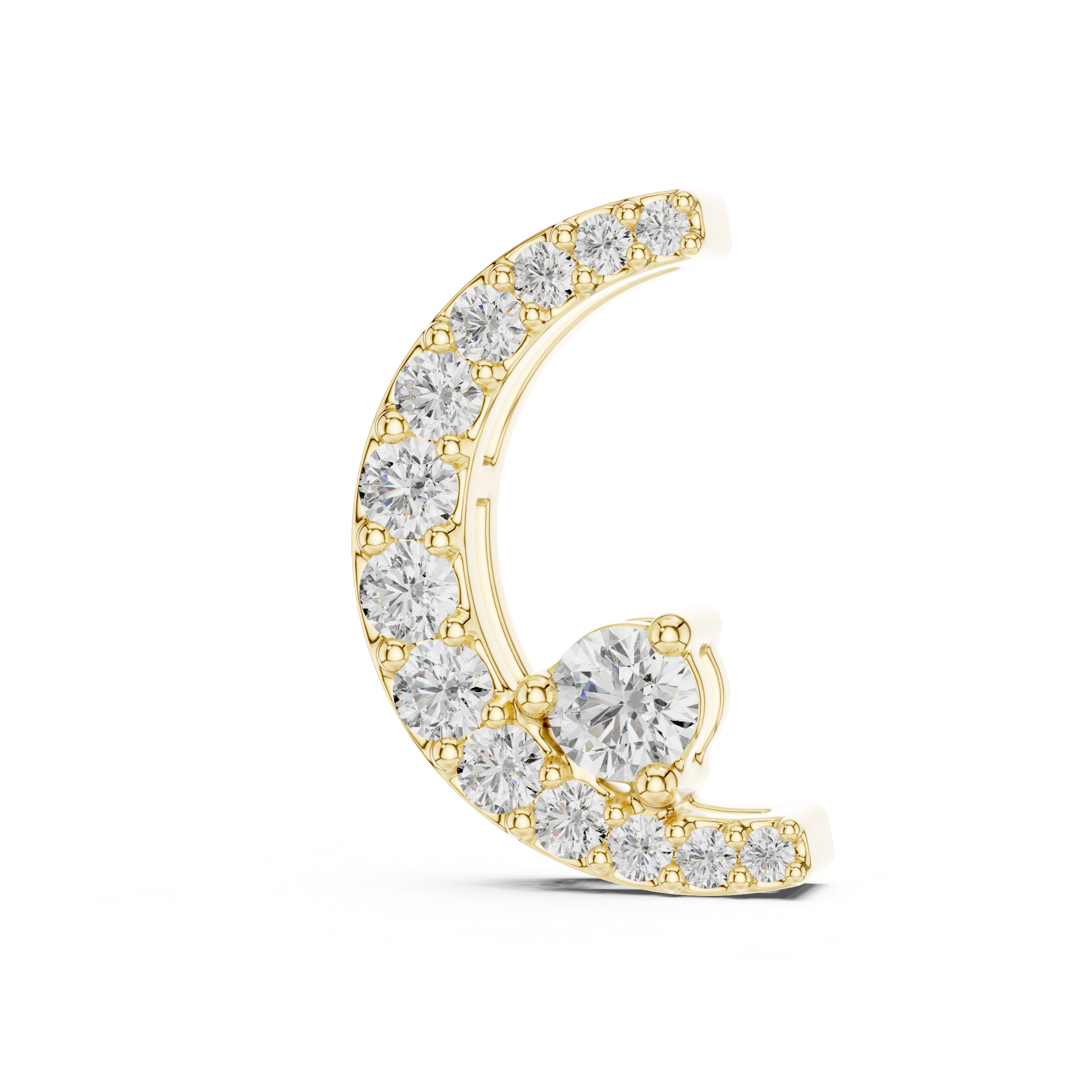 Crescent Moon Diamond Pendant