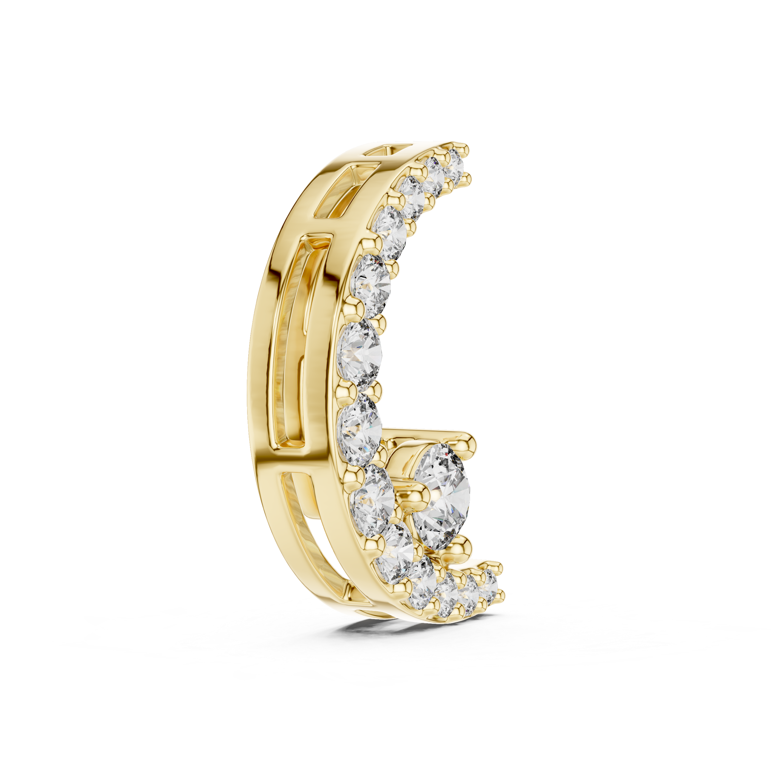Crescent Moon Diamond Pendant