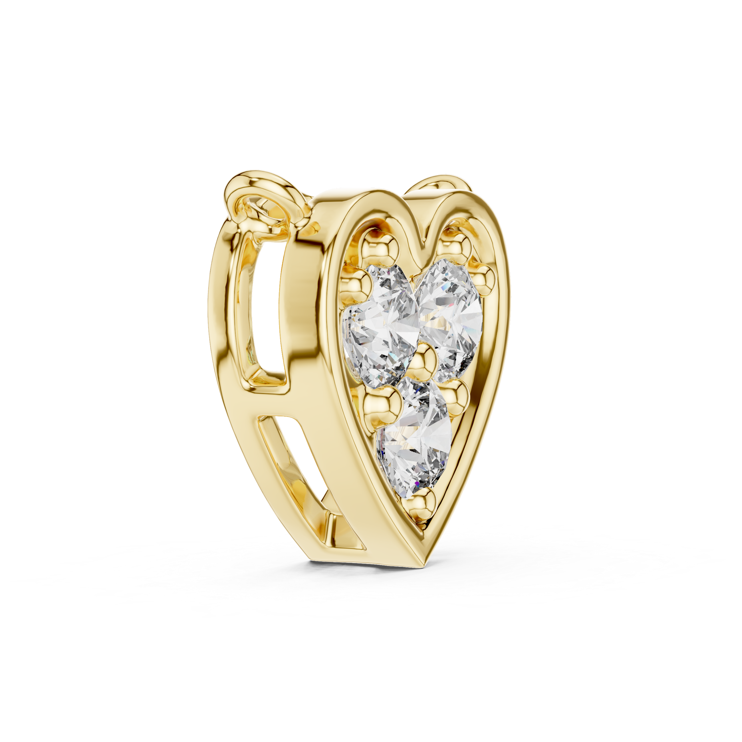 Trio Diamond Heart Pendant