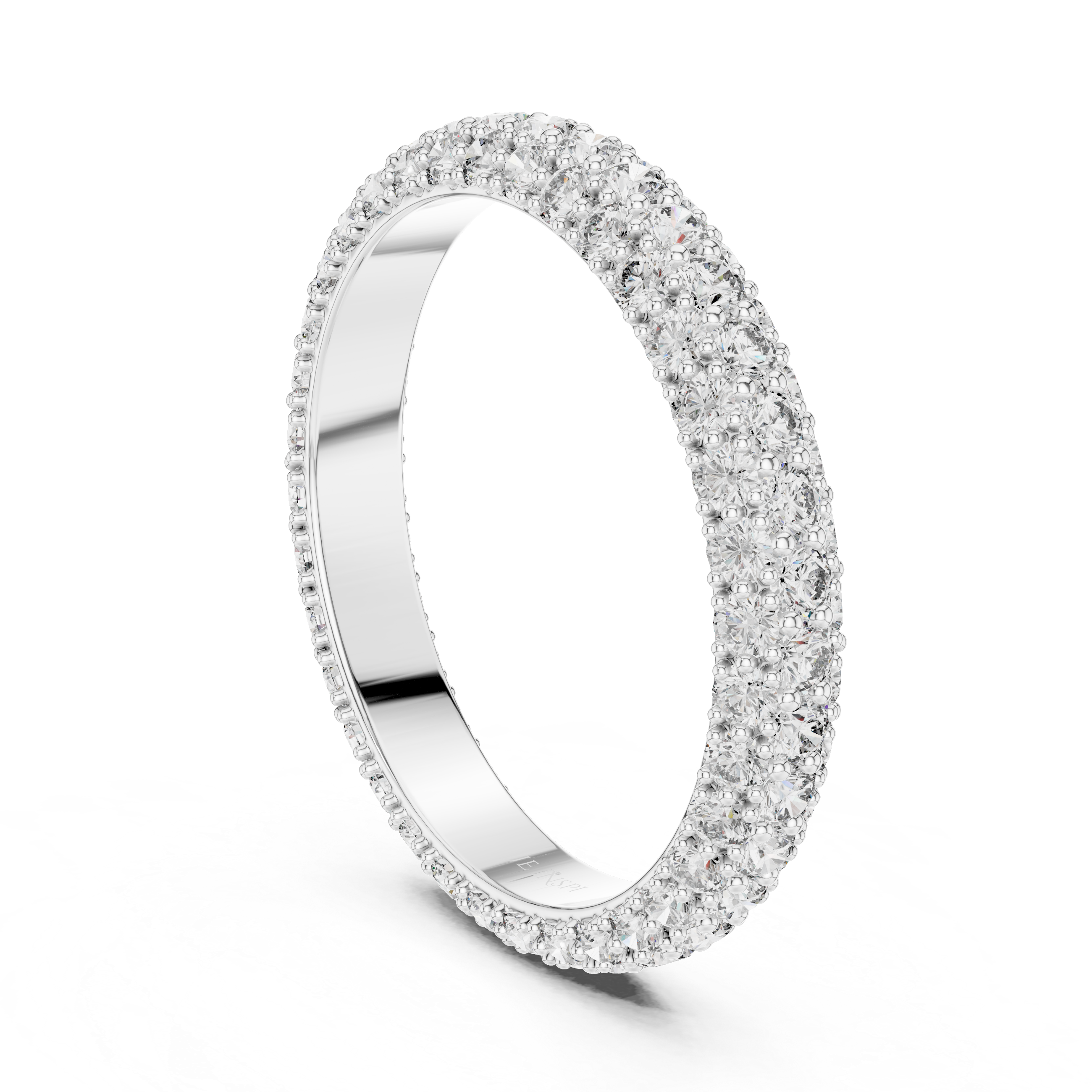 Three-Row Micro-Pavé Diamond Eternity Band
