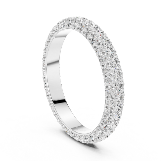 Three-Row Micro-Pavé Diamond Eternity Band
