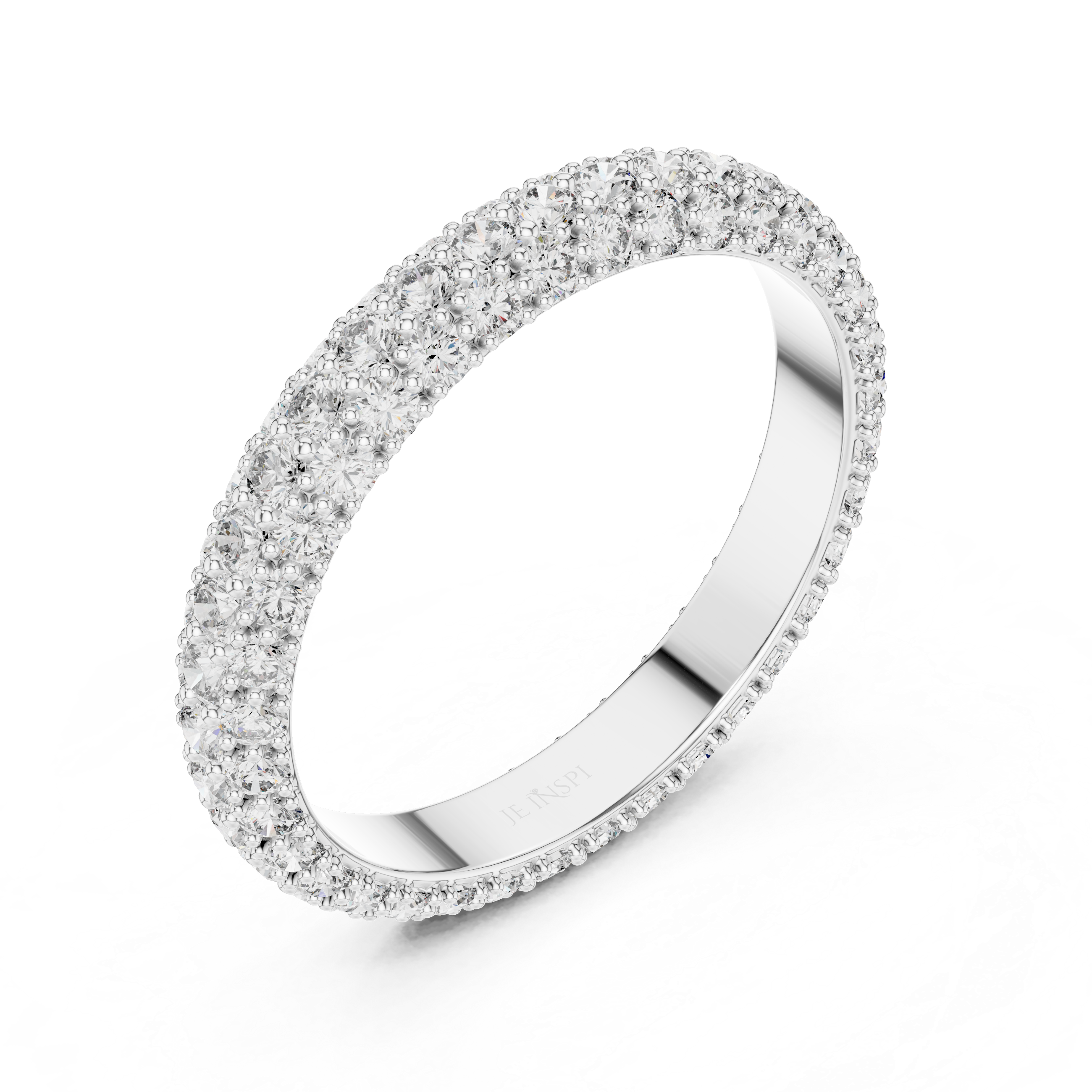 Three-Row Micro-Pavé Diamond Eternity Band
