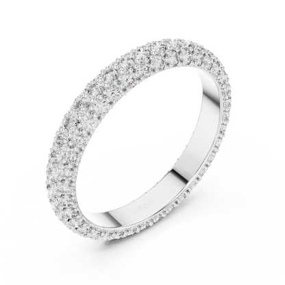 Three-Row Micro-Pavé Diamond Eternity Band