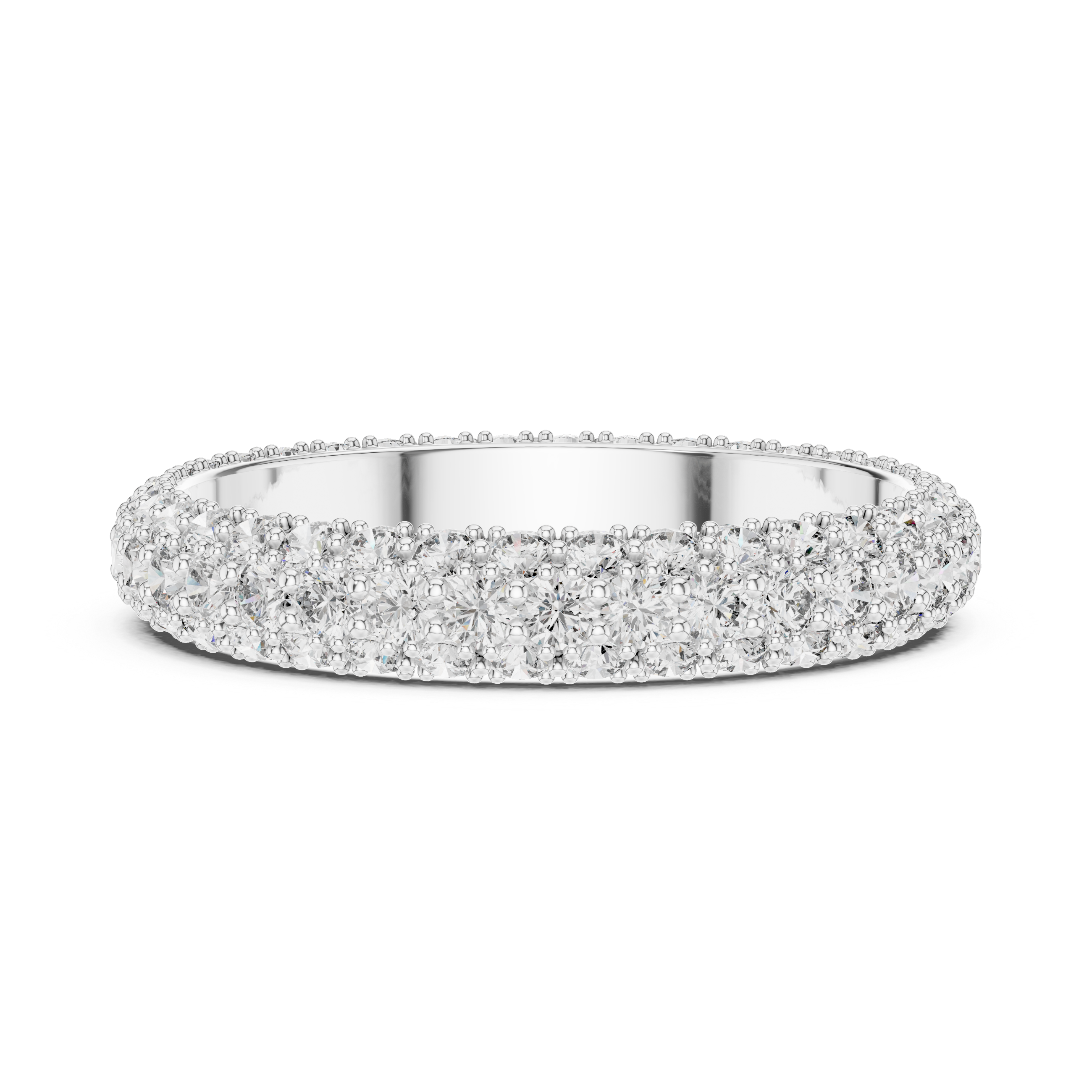 Three-Row Micro-Pavé Diamond Eternity Band