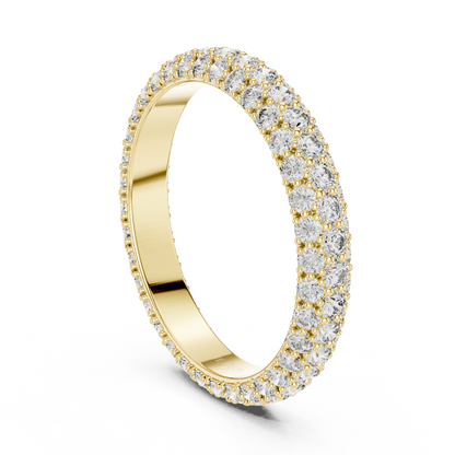 Three-Row Micro-Pavé Diamond Eternity Band