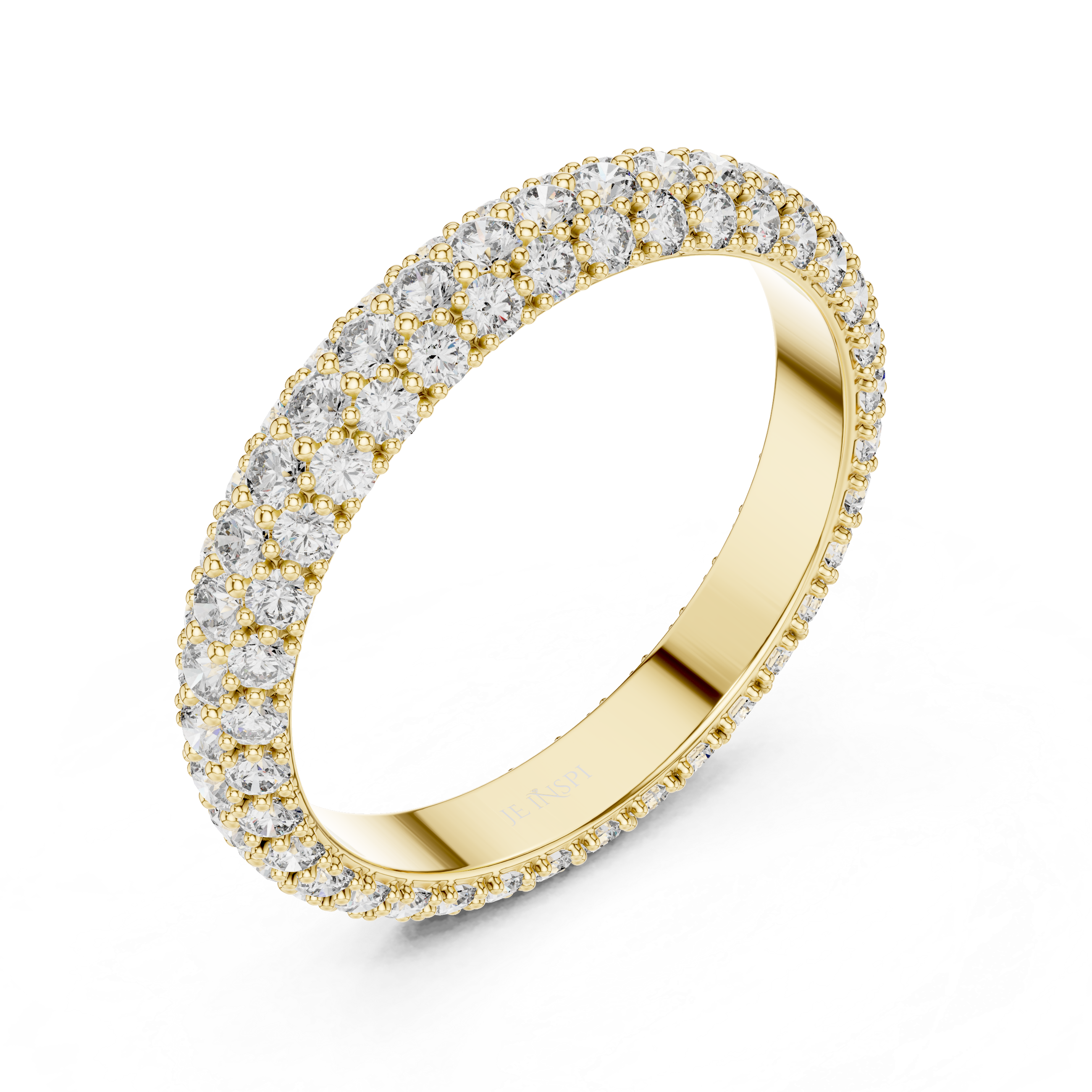 Three-Row Micro-Pavé Diamond Eternity Band
